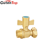 GutenTop Forged Butterfly Handle Brass Water Meter Ball Natural Color Valve